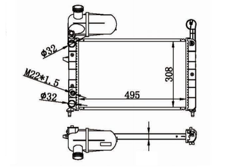 SU RADYATORU 32 MM MEKANIK FIAT TEMPRA 1.4 1.6 BIDONLU